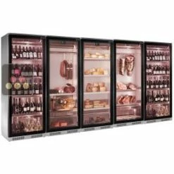 Offres 💯 BRERA Combiné de 5 vitrines réfrigérées pour vins, charcuteries et maturation de viande 🎁