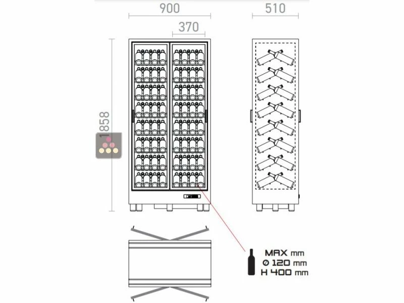 Bon marché 💯 CALICE DESIGN Combiné de 2 vitrines réfrigérées professionnelles pour vins, charcuteries et fromages - Installation centrale - Façades incurvées 🎁 5 Bon marché 💯 CALICE DESIGN Combiné de 2 vitrines réfrigérées professionnelles pour vins, charcuteries et fromages - Installation centrale - Façades incurvées 🎁 – Image 3