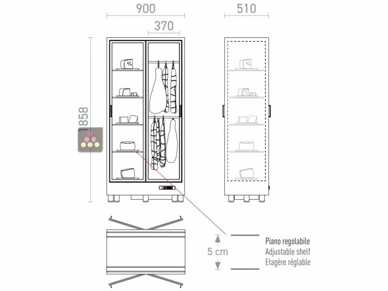 Bon marché 💯 CALICE DESIGN Combiné de 2 vitrines réfrigérées professionnelles pour vins, charcuteries et fromages - Installation centrale - Façades incurvées 🎁 7 Bon marché 💯 CALICE DESIGN Combiné de 2 vitrines réfrigérées professionnelles pour vins, charcuteries et fromages - Installation centrale - Façades incurvées 🎁 – Image 5