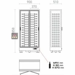 Sortie ???? CALICE DESIGN Combiné encastrable de 2 vitrines réfrigérées professionnelles pour vins, charcuteries et fromages - Façade incurvée ???? -CALICE Magasin 3655 39764 800 600