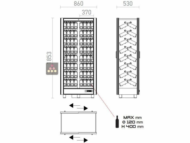 Vente flash ❤️ CALICE DESIGN Combiné de 2 vitrines réfrigérées professionnelles pour vins, charcuteries et fromages - 4 côtés vitrés - Habillage magnétique ✨ 6 Vente flash ❤️ CALICE DESIGN Combiné de 2 vitrines réfrigérées professionnelles pour vins, charcuteries et fromages - 4 côtés vitrés - Habillage magnétique ✨ – Image 4