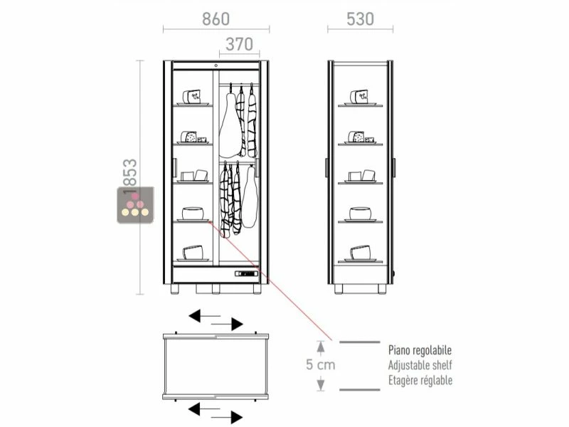 Vente flash ❤️ CALICE DESIGN Combiné de 2 vitrines réfrigérées professionnelles pour vins, charcuteries et fromages - 4 côtés vitrés - Habillage magnétique ✨ 7 Vente flash ❤️ CALICE DESIGN Combiné de 2 vitrines réfrigérées professionnelles pour vins, charcuteries et fromages - 4 côtés vitrés - Habillage magnétique ✨ – Image 5