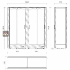 Top 10 ✔️ CALICE DESIGN Combiné de 2 vitrines réfrigérées professionnelles pour charcuteries/fromages et snack/desserts - 4 côtés vitrés - Habillage magnétique 👏