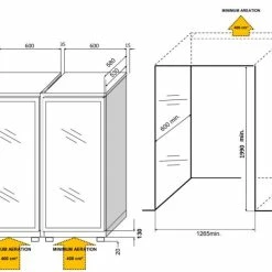 Budget 😍 CALICE Combiné enchassable cave à vin multi-températures, cave à charcuterie et cave à fromage - Bouteilles inclinées 🌟