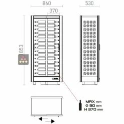 Acheter ✨ CALICE DESIGN Combiné de 2 vitrines réfrigérées professionnelles pour vins, charcuteries et fromages - 3 côtés vitrés - Habillage magnétique ???? -CALICE Magasin 6958 38006 800 600