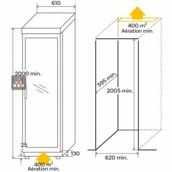 Coupon 😉 CALICE Combiné enchassable 2 températures : cave à charcuterie et cave à fromage - Façade Inox 🔔