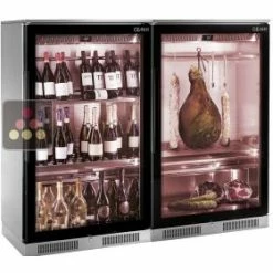 Meilleure vente 🌟 BRERA Combiné d'une cave vin de service mono ou multi-températures et d'une vitrine réfrigérée de conservation des charcuteries 💯