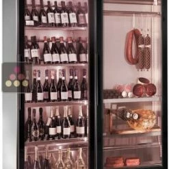 Vente flash 👍 BRERA Combiné d'une cave vin de service mono ou multi-températures et d'une vitrine réfrigérée de conservation des charcuteries ⭐