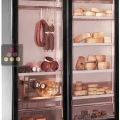 Promo 👏 BRERA Combiné de 2 vitrines réfrigérées pour conservation des fromages et des charcuteries 🎉