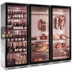 De gros 👏 BRERA Combiné de 3 vitrines réfrigérées pour vins, charcuteries et maturation de viande 🌟