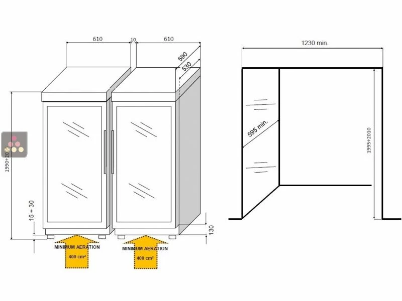 Meilleure affaire ✨ CALICE Combiné encastrable de 4 caves pour vin, charcuterie, cigares et fromages 🔔 3 Meilleure affaire ✨ CALICE Combiné encastrable de 4 caves pour vin, charcuterie, cigares et fromages 🔔