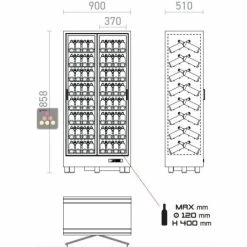 Nouveau 💯 CALICE DESIGN Combiné de 2 vitrines réfrigérées professionnelles pour vins, snacks et desserts - Pose libre - Façade droite 😉 -CALICE Magasin 7412 39745 800 600