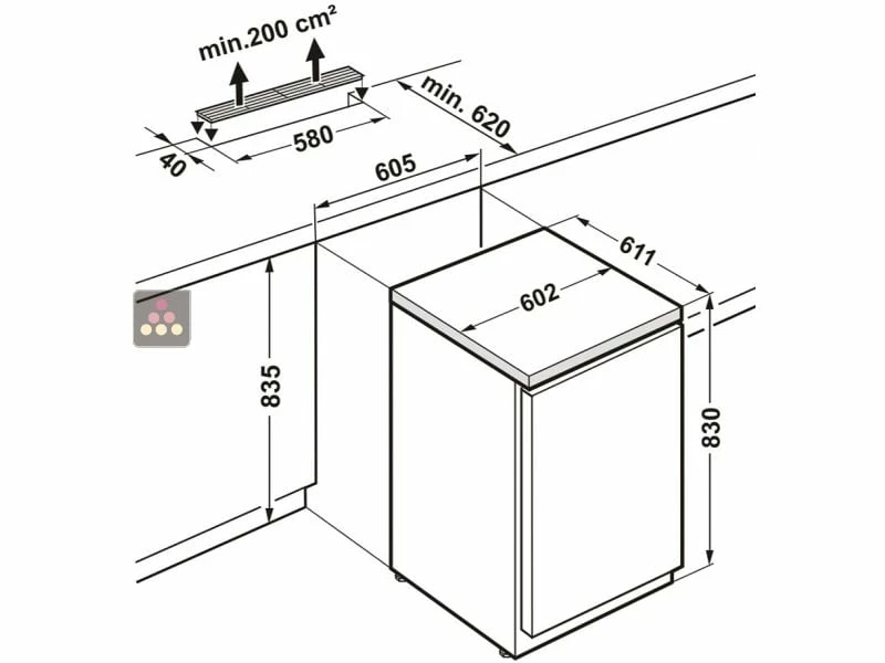 Tout neuf 🎁 LIEBHERR PRO Table-top positif ventilé vitré encastrable sous plan - 130L 💯 3 Tout neuf 🎁 LIEBHERR PRO Table-top positif ventilé vitré encastrable sous plan - 130L 💯