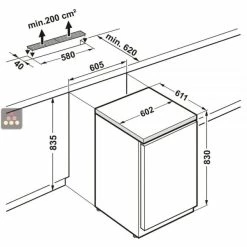 Vente flash ???? LIEBHERR PRO Table-top positif ventilé encastrable sous plan - 130L ???? 4 Vente flash ???? LIEBHERR PRO Table-top positif ventilé encastrable sous plan - 130L ???? -CALICE Magasin 7834 34418 800 600