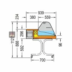 Sortie ⌛ TECNOX Comptoir réfrigéré posable pour produits sensibles - Largeur 150cm - Vitrage bombé 🔔