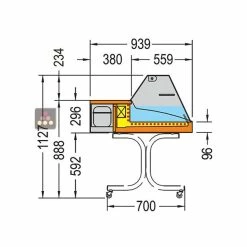 Vente flash 😀 TECNOX Comptoir réfrigéré posable pour produits sensibles - Largeur 150cm - Vitrage droit ✨
