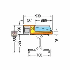 Le moins cher 😍 TECNOX Comptoir réfrigéré posable self-service - Adapté pour denrées sensibles - Larg. 150cm ✔️