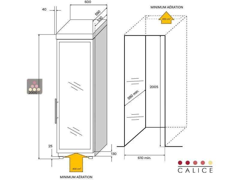 Nouveau 🎉 CALICE Combiné enchassable 2 températures : cave à vin et cave à charcuterie - Bouteilles inclinées 🔥 3 Nouveau 🎉 CALICE Combiné enchassable 2 températures : cave à vin et cave à charcuterie - Bouteilles inclinées 🔥