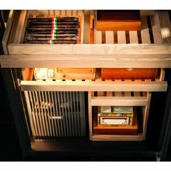 Budget 🥰 CALICE Combiné d'une cave à vin mono-température et d'une cave à cigares - Pose libre - Bouteilles inclinées ❤️