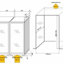 Coupon 🎉 CALICE Combiné enchassable de 2 caves à vin, une cave à charcuterie et une cave à fromage - Bouteilles inclinées ⌛