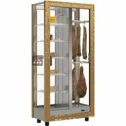 Grosses soldes ✔️ CALICE DESIGN Vitrine réfrigérée de présentation pour charcuteries et fromages - 4 côtés vitrés - Habillage bois ???? -CALICE Magasin 8379 36918 800 600