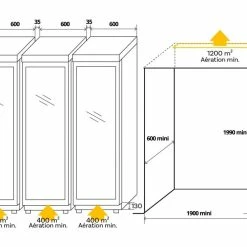 Remise 🎁 CALICE Combiné encastrable de 2 caves à vin 3 températures de service ou de conservation et d'une cave 2 températures charcuterie et fromage 🎉
