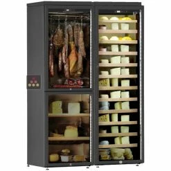 Grosses soldes 🤩 CALICE Combiné 3 températures : 2 caves à charcuterie et 1 cave à fromage - Pose libre - Clayettes coulissantes 🔥