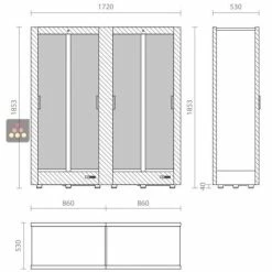 Meilleur prix 🥰 CALICE DESIGN Combiné de 2 vitrines réfrigérées professionnelles pour charcuteries et fromages - 3 côtés vitrés - Habillage magnétique ✨