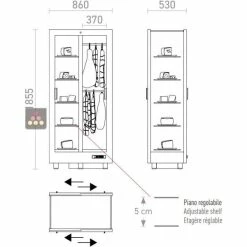 Bon marché 😀 CALICE DESIGN Vitrine réfrigérée de présentation pour charcuteries - 4 côtés vitrés - Habillage bois 🔔