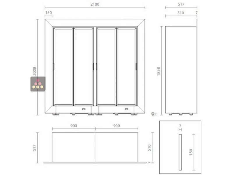 Vente flash đ CALICE DESIGN CombinĂ© encastrable de 2 vitrines rĂ©frigĂ©rĂ©es professionnelles pour vins, charcuteries et fromages - Cadre droit đ„ 6 Vente flash đ CALICE DESIGN CombinĂ© encastrable de 2 vitrines rĂ©frigĂ©rĂ©es professionnelles pour vins, charcuteries et fromages - Cadre droit đ„ â Image 4